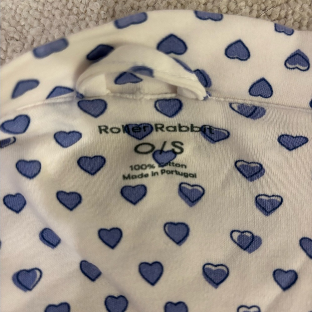 Roller Rabbit Blue and White Heart Pattern Robe - Picture 4 of 4